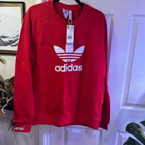 Adidas Unisex Bold Red Crewneck Sweater